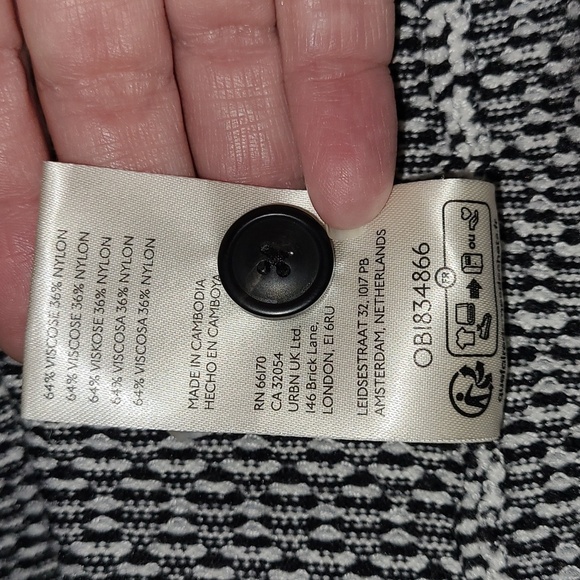 Anthropologie Maeve Black and White Plunging Polo Cardigan Size Small - Picture 7 of 7